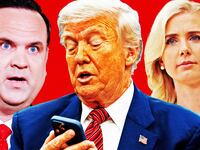 A photo illustration of Dan Scavino, Donald Trump, and Natalie Harp.