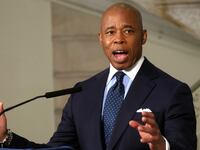 New York Mayor Eric Adams speaks during a news conference at City Hall in New York City, U.S., January 24, 2022.