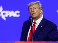 Former U.S. President Donald Trump attends the Conservative Political Action Conference (CPAC).