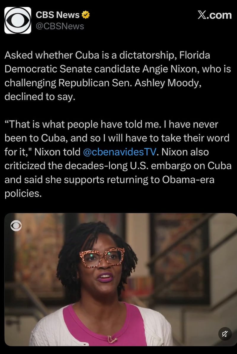 Screengrab of CBS News post.