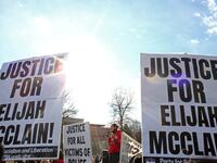 A rally to call for justice for Elijah McClain in Denver, Colorado