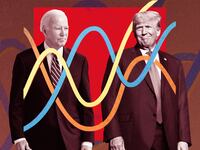 A photo illustration of President Biden and former President Trump.