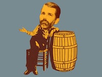 Donald Trump Jr.'s head on top of the old Cracker Barrel logo