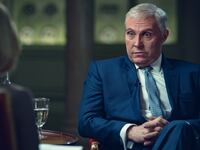 Rufus Sewell as Prince Andrew in the film Scoop on Netflix