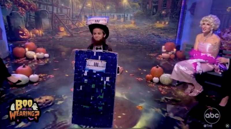 On 'The View,' one participant in the "Boo Are You Wearing?" segment dressed up as Donald Trump’s algae-filled Lincoln Memorial Reflecting Pool.