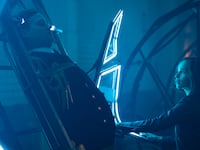 A still image of Emilia Clarke from Marvel’s Secret Invasion on Disney+.