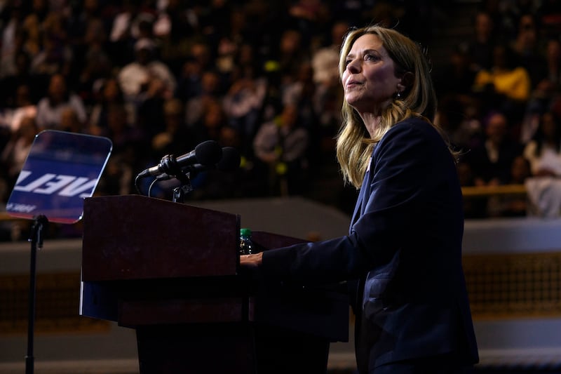 CLEVELAND, OHIO - OCTOBER 24: Ohio Democratic gubernatorial candidate Dr. Amy Acton looks on during a campaign rally with former U.S. President Barack Obama at Cleveland Public Auditorium on October 24, 2026 in Cleveland, Ohio. Obama is campaigning for Ohio Democratic candidates including Senate candidate, former Sen. Sherrod Brown (D-OH) and gubernatorial candidate Dr. Amy Acton ahead of the upcoming midterm elections on November 3. (Photo by Jeff Swensen/Getty Images))
