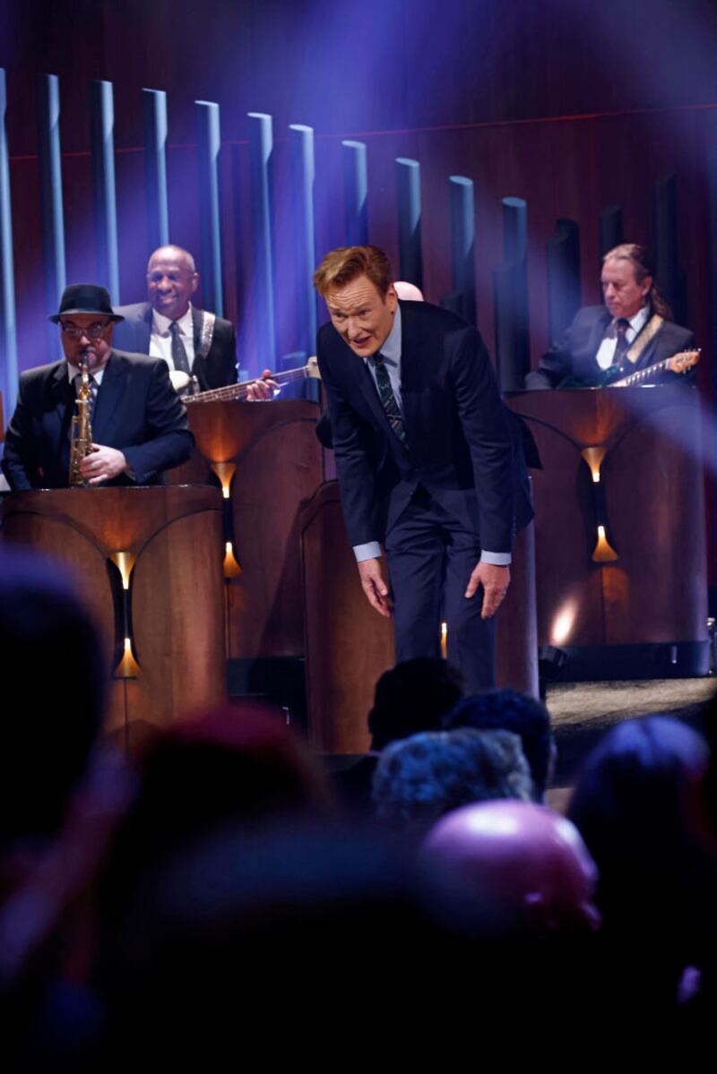 2025 Mark Twain Prize Recipient Conan O'Brien onstage during the 2025 Mark Twain Prize For American Humor at The Kennedy Center on March 23, 2025 in Washington, DC.