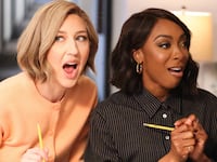 Heidi Gardner and Ego Nwodim during the "Bowen's Straight" sketch