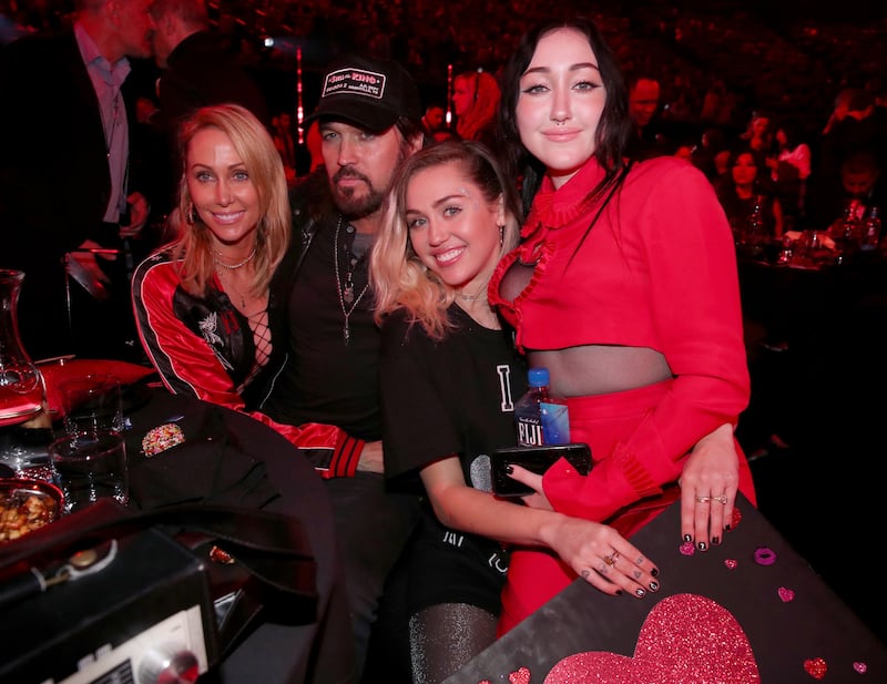 Billy Ray Cyrus pictured with his ex-wife, Tish Cyrus, and two of their children, Miley Cyrus and Noah Cyrus.