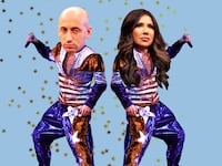 Stephen Miller and Kristi Noem on Vanilla Ice's body