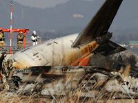 Wreckage of Jeju Air Flight 7C2216.