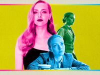 A photo composite of Amanda Seyfried in The Crowded Room.