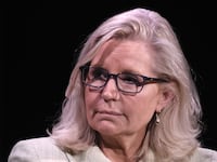 Liz Cheney sits for an interview.