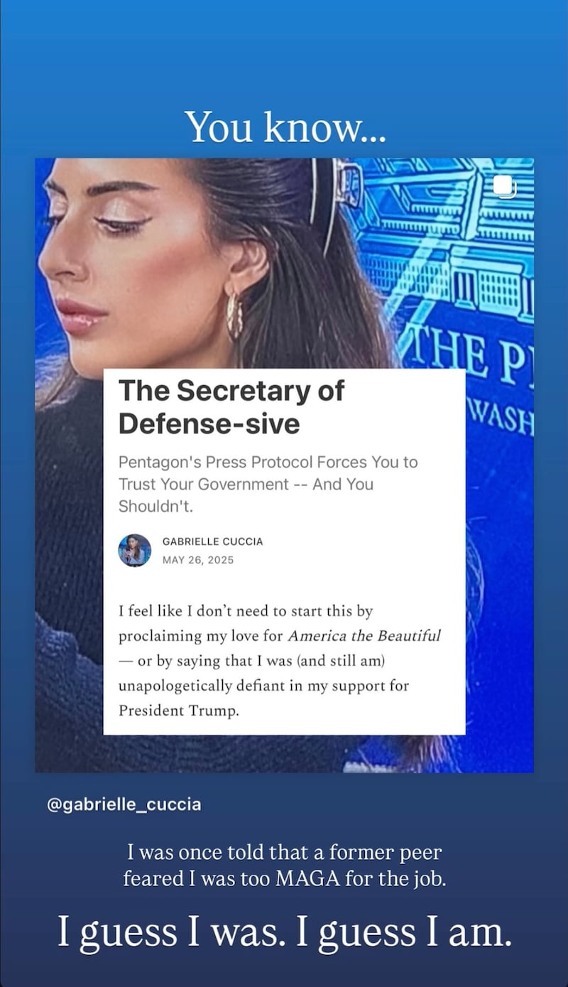 “I was once told that former peer feared I was too MAGA for the job. I guess I was. I guess I am.”