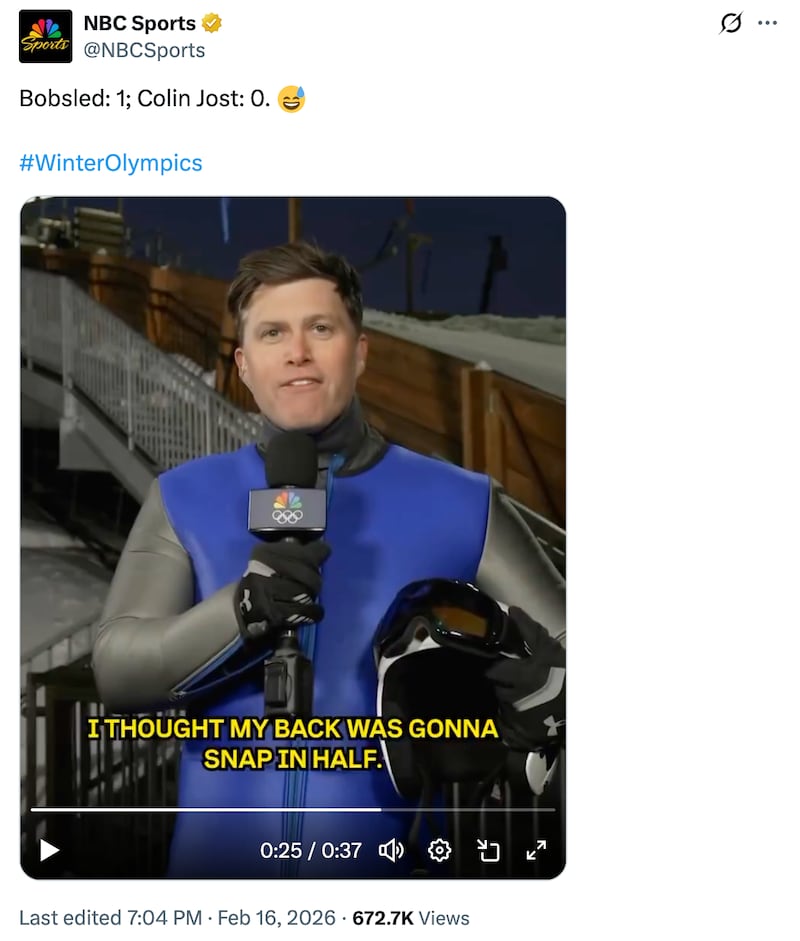 A screenshot of Colin Jost on X