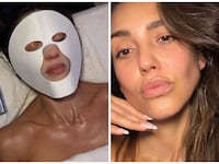 Jessica Alba doing skincare treatments