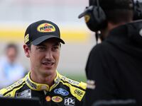 Joey Logano, driver of the #22 Pennzoil Ford qualifying for the NASCAR Cup Series Pennzoil 400 at Las Vegas Motor Speedway on March 02, 2024