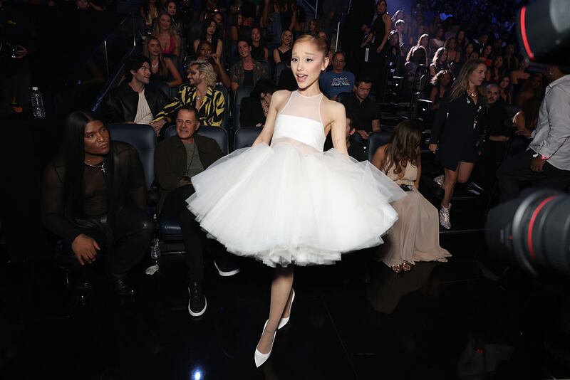 Ariana Grande attends the 2025 MTV Video Music Awards at UBS Arena on September 07, 2025 in Elmont, New York. (Photo by Catherine Powell/Getty Images for MTV)