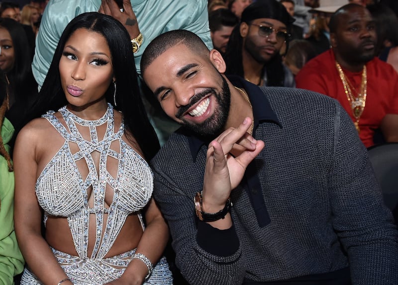 Nicki Minaj (L) and Drake (R)