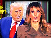 A photo illustration of Donald and Melania Trump Inside Trump's Head Podcast.
