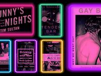 A photo illustration showing the books covers of the best books about the best bars including The Tender Bar, Sunny’s Nights, The Last Fine Time, Gay Bar Why We Went Out, Drinking with Men and Little Chapel on the River.