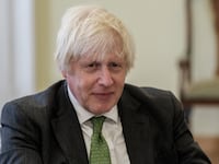 Boris Johnson visits Lviv, Ukraine, in September 2023.