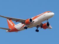 A 9H-VCO VistaJet Malta Bombardier G-A UZLB easyJet Airbus A320neo flies over the match venue during the UEFA European Under-19 Championship qualifying round group 13 soccer match between Czechia and Malta at the Centenary Stadium in Ta Qali, Malta, on November 15, 2025. (Photo by Domenic Aquilina/NurPhoto via Getty Images)