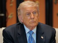BEIJING, CHINA - MAY 15: U.S. President Donald Trump looks on during a meeting with Chinese President Xi Jinping (not pictured) on the sidelines of a visit to Zhongnanhai Garden on May 15, 2026 in Beijing, China. Trump and other U.S. officials are finishing up a visit intended to address the Iran conflict, trade imbalances, and the Taiwan situation while establishing new bilateral boards for economic and AI oversight. (Photo by Evan Vucci-Pool/Getty Images)
