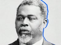 A photo illustration showing a portrait of Robert Smalls in 1915.