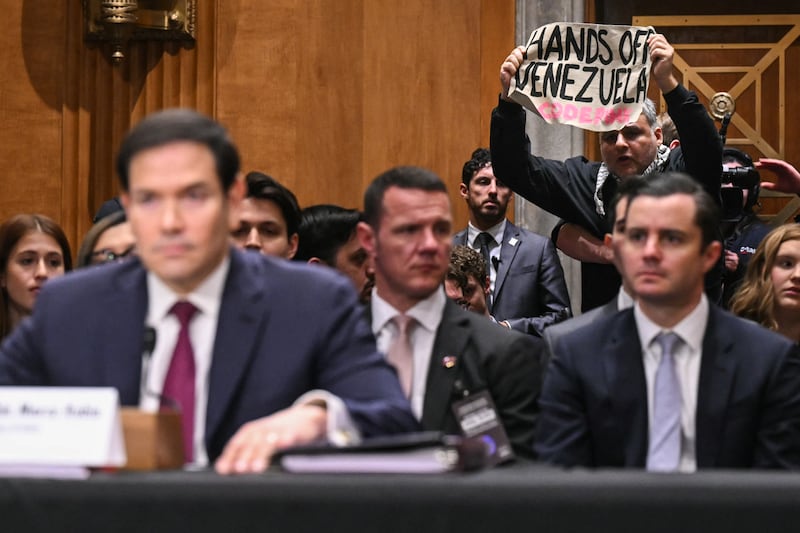 A protestor interrupted proceedings on Capitol Hill.