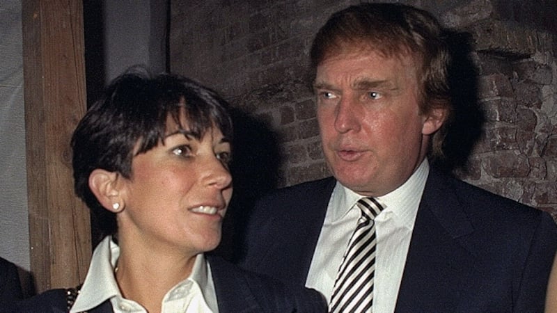 Ghislaine Maxwell and Donald Trump appear at the The 50th anniversary for both the Ford Modeling Agency and Pantene hair care products in 1997 .