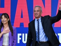 OAKLAND, CA - MARCH 26: Independent Presidential Candidate Robert F. Kennedy Jr. announced attorney, tech entrepreneur, and philanthropist Nicole Shanahan to the Kennedy campaign as his vice presidential running mate during an event in Oakland, California, United States on March 26, 2024. (Photo by Tayfun Coskun/Anadolu via Getty Images)