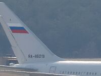 A plane with the flag of Russia shown.