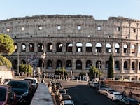 The view of the Colosseum in Rome, Italy