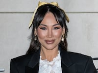 NEW YORK, NEW YORK - FEBRUARY 12: Actress Dorothy Wang is seen arriving to the Oscar de la Renta Fall 2025 runway show during New York Fashion Week on February 12, 2025 in New York City. (Photo by Gilbert Carrasquillo/GC Images)