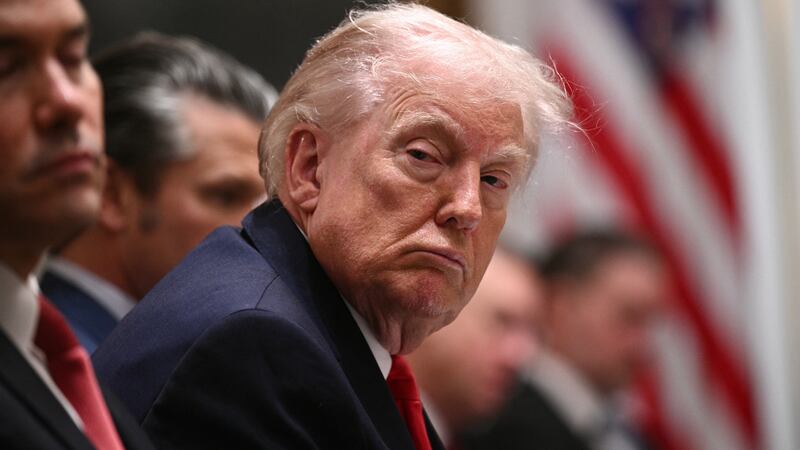 President Donald Trump insisted on Thursday that he was not sleeping in his previous Cabinet meetings when he had his eyes closed, but said he shut his eyes because the meetings were "pretty boring."