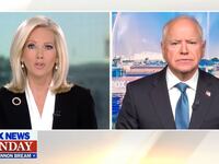 Shannon Bream and Tim Walz
