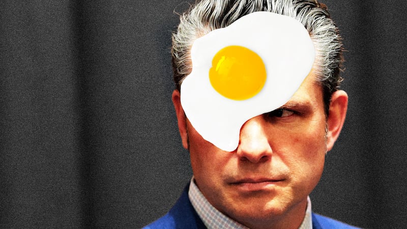 Pete Hegseth with egg on his face