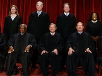 Supreme Court justices Amy Coney Barrett, Neil M. Gorsuch, Brett M. Kavanaugh, Ketanji Brown Jackson, Sonia Sotomayor, Clarence Thomas, Chief Justice John G. Roberts, Jr., Samuel A. Alito, Jr. and Elena Kagan