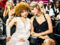 Ice Spice and Taylor Swift attend the 2023 Video Music Awards