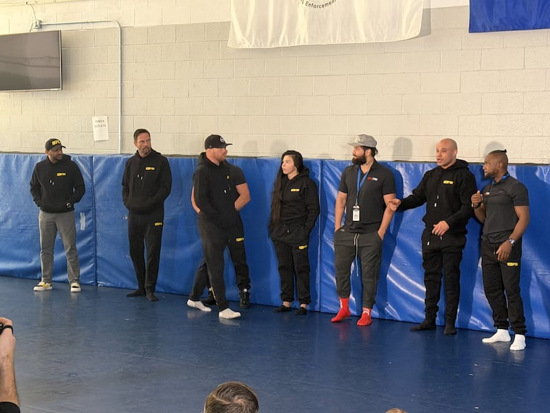 Patel was seen wearing the sneakers while standing with FBI rookies.
