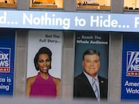 Signage is seen at the Fox News offices after it was announced that news anchor Shepard Smith had quit the network in New York City, Oct. 11, 2019.