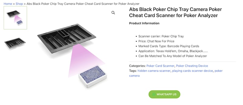 Poker chip tray cameras are available for sale online.