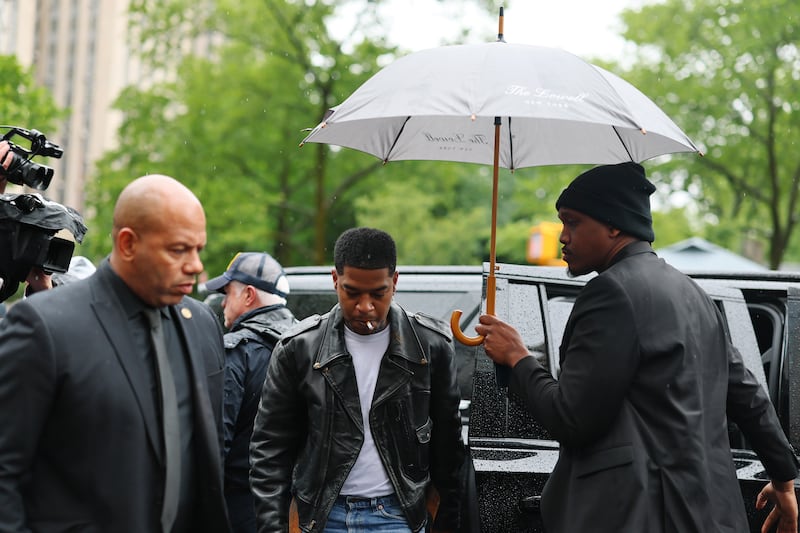 Scott "Kid Cudi" Mescudi arrives for the Sean "Diddy" Combs sex trafficking trial
