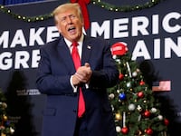 Donald Trump attends a campaign event in Waterloo, Iowa, Dec. 19, 2023.
