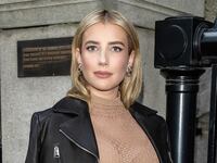 ctress Emma Roberts is seen arriving to the Khaite fashion show during New York Fashion Week