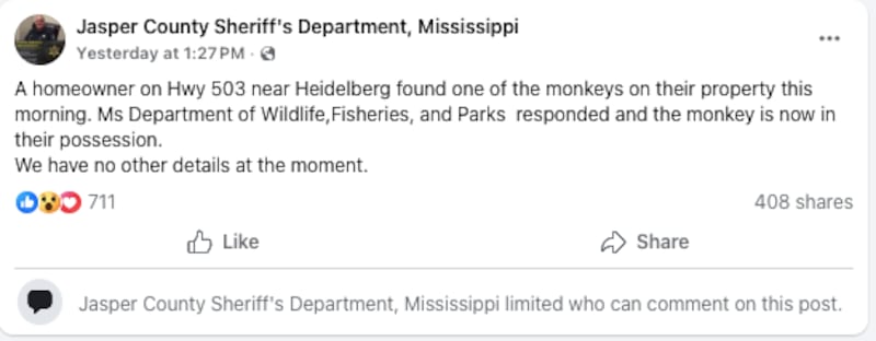 Jasper County Sheriff's Department/Facebook