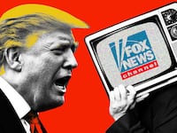 An illustration including former U.S President Donald Trump and a Television set with the Fox News logo