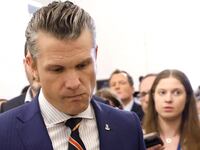 WASHINGTON, DC - NOVEMBER 21: President-elect Donald Trump's nominee to be Secretary of Defense Pete Hegseth leaves the Russell Senate Office Building on November 21, 2024 in Washington, DC. Hegseth was on Capitol Hill meeting with Senators to discuss his nomination and qualifications. (Photo by Kevin Dietsch/Getty Images)